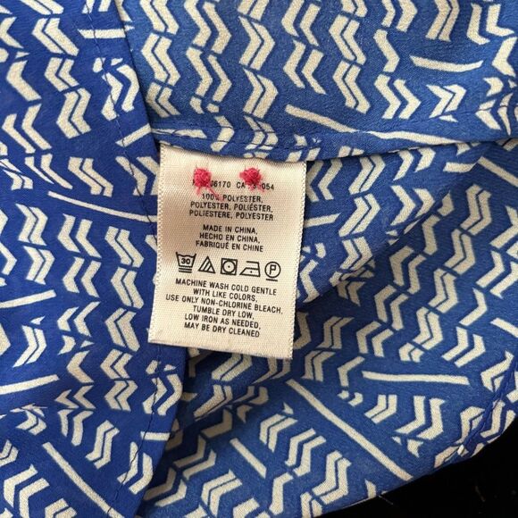 HD in Paris Anthropologie blue and white blouse 3/4 sleeve women’s size 8 - Picture 6 of 7